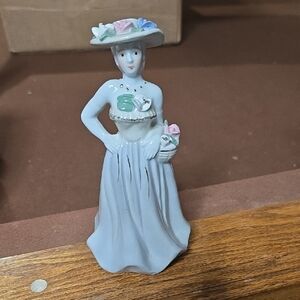 Vintage Ceramic Lady Figurine with Hat